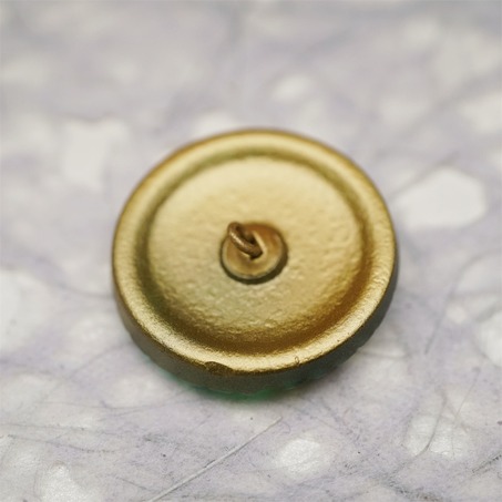 复古双子花朵绿色系~捷克古董纽扣珠侧孔珠玻璃琉璃珠 30MM-5