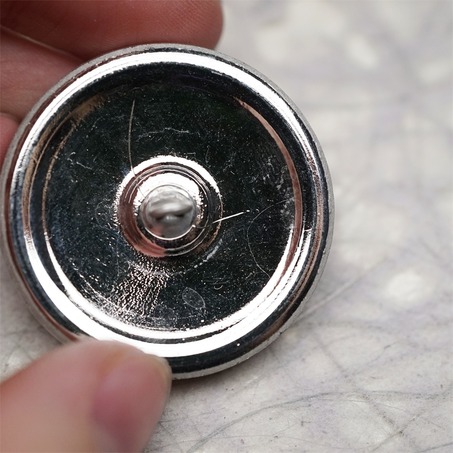 彩色光泽渐变孔雀~捷克古董纽扣珠侧孔珠玻璃琉璃珠 32MM-6