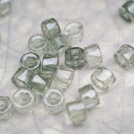 灰浅绿色~切面甜甜圈造型大孔捷克珠玻璃珠琉璃珠 6MM-2