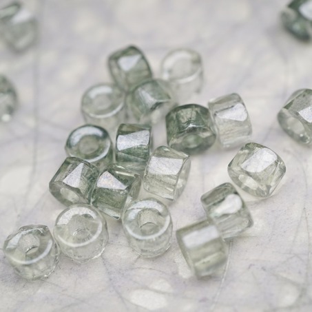 灰浅绿色~切面甜甜圈造型大孔捷克珠玻璃珠琉璃珠 6MM