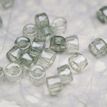 灰浅绿色~切面甜甜圈造型大孔捷克珠玻璃珠琉璃珠 6MM-4