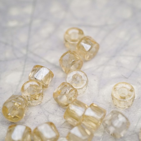 透香槟色~切面甜甜圈造型大孔捷克珠玻璃珠琉璃珠 6MM