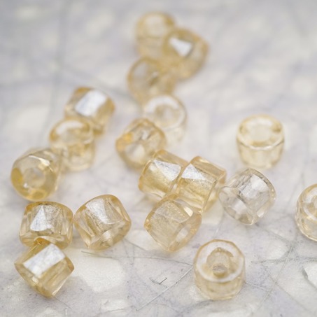 透香槟色~切面甜甜圈造型大孔捷克珠玻璃珠琉璃珠 6MM-2