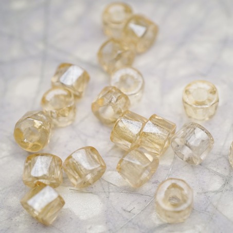 透香槟色~切面甜甜圈造型大孔捷克珠玻璃珠琉璃珠 6MM-4