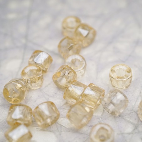 透香槟色~切面甜甜圈造型大孔捷克珠玻璃珠琉璃珠 6MM-3