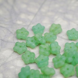 mix复古植物绿色系~百搭勿忘我小花隔珠捷克玻璃珠琉璃 9mm