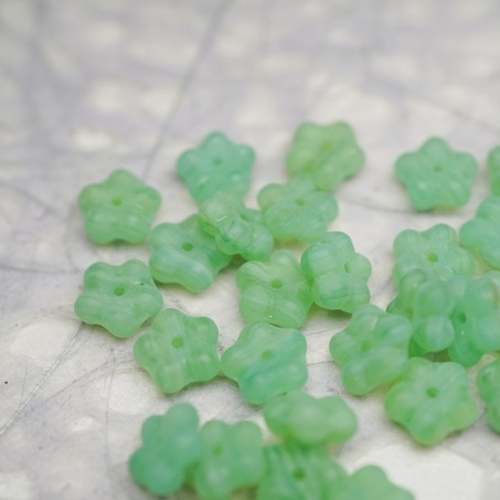 mix复古植物绿色系~百搭勿忘我小花隔珠捷克玻璃珠琉璃 9mm-4