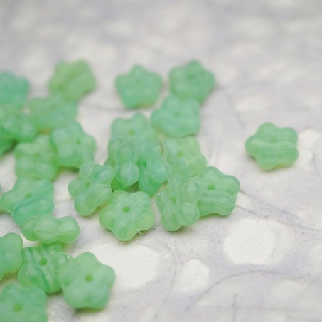 mix复古植物绿色系~百搭勿忘我小花隔珠捷克玻璃珠琉璃 9mm-5