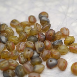 混色系mix复古条纹~随形可爱迷你鹅卵石小糖豆捷克珠玻璃琉璃珠 8X6MM