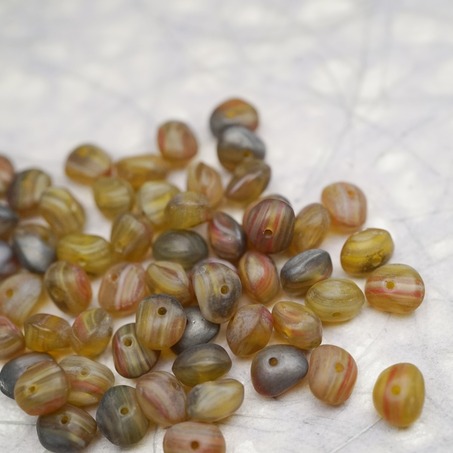 混色系mix复古条纹~随形可爱迷你鹅卵石小糖豆捷克珠玻璃琉璃珠 8X6MM-4