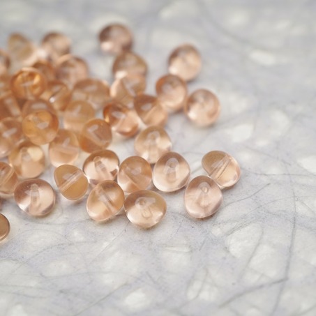 透明偏粉橘蜜桃色~随形可爱迷你鹅卵石小糖豆捷克珠玻璃琉璃珠 8X6MM-2