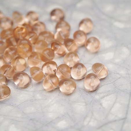 透明偏粉橘蜜桃色~随形可爱迷你鹅卵石小糖豆捷克珠玻璃琉璃珠 8X6MM-4