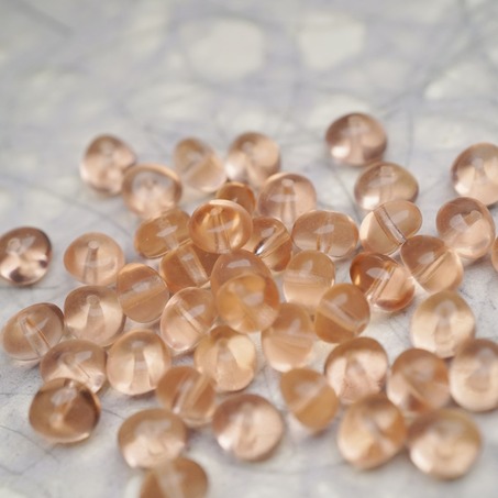 透明偏粉橘蜜桃色~随形可爱迷你鹅卵石小糖豆捷克珠玻璃琉璃珠 8X6MM-5