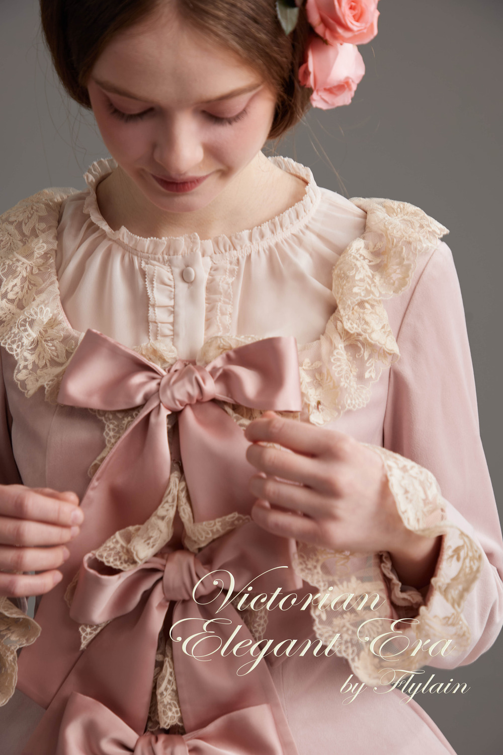 维多利亚优雅年代-丝绒开襟修身连衣裙-14