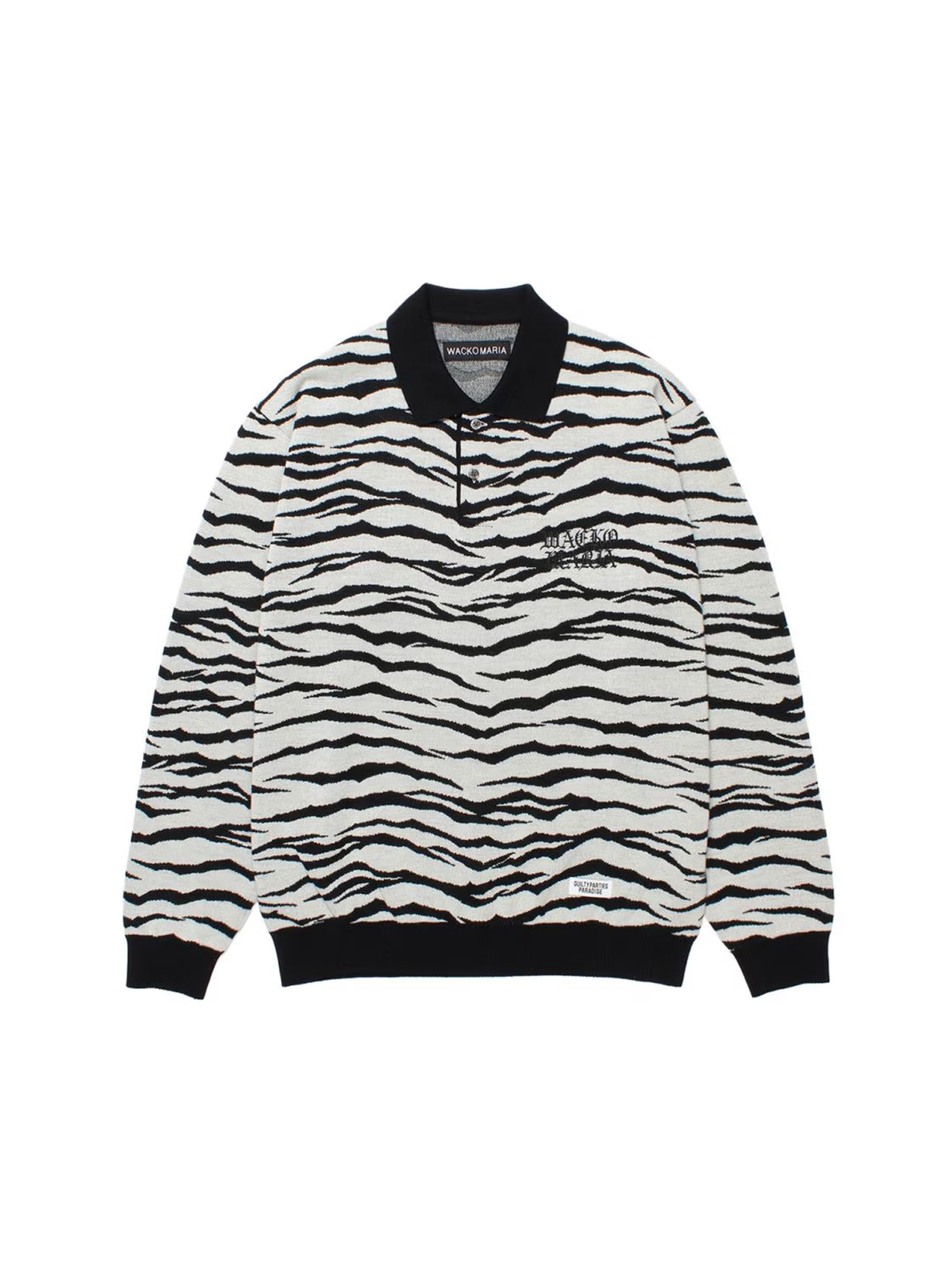 WACKO MARIA 25FW TIGER KNIT POLO SHIRT