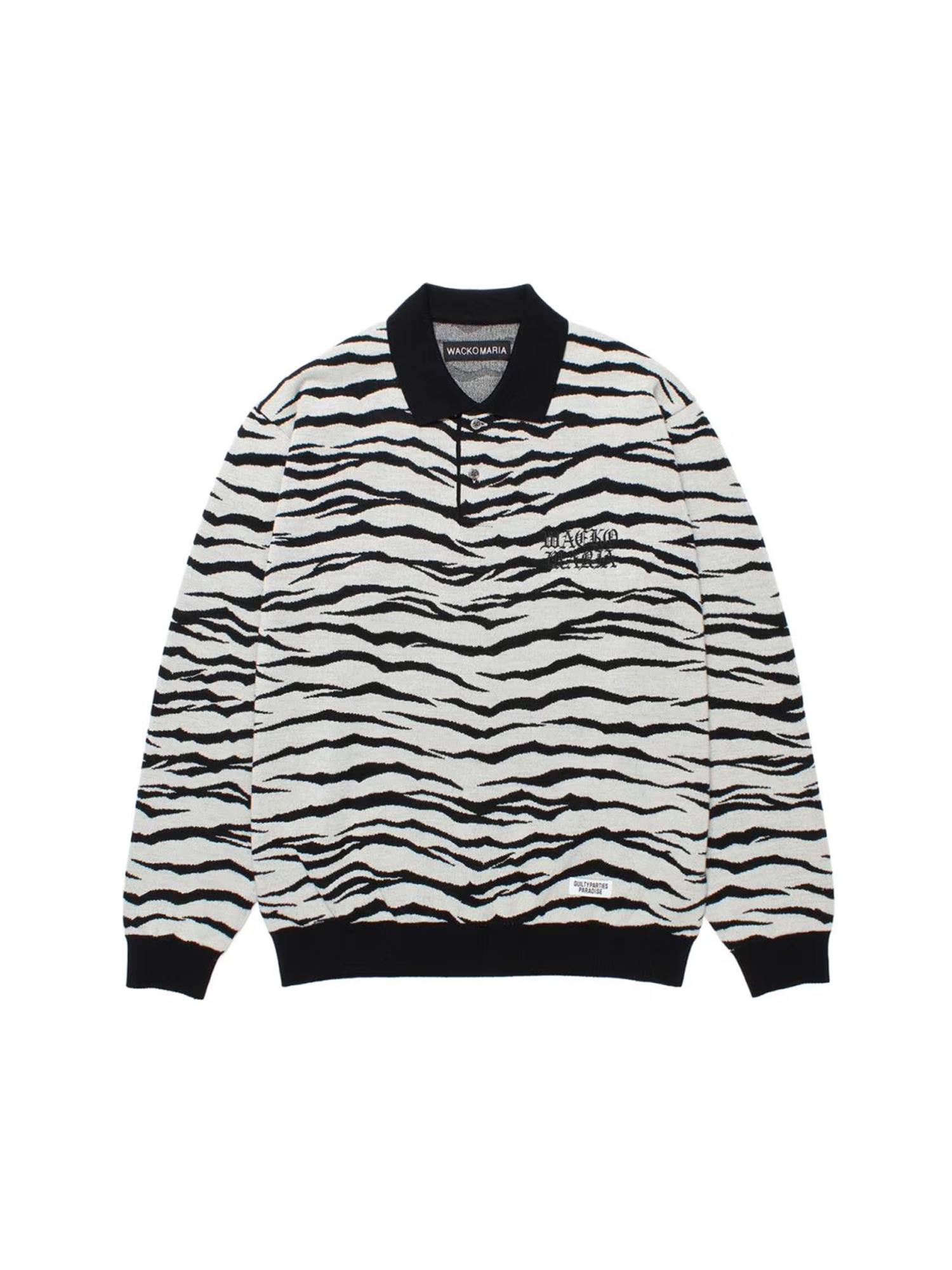 WACKO MARIA 25FW TIGER KNIT POLO SHIRT