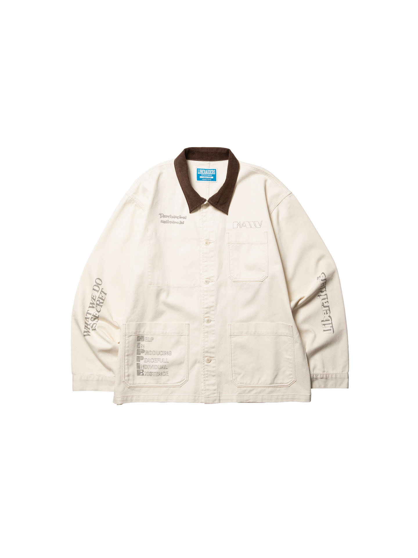 Liberaiders 26SS HANDWRITING PRINT COVERALL