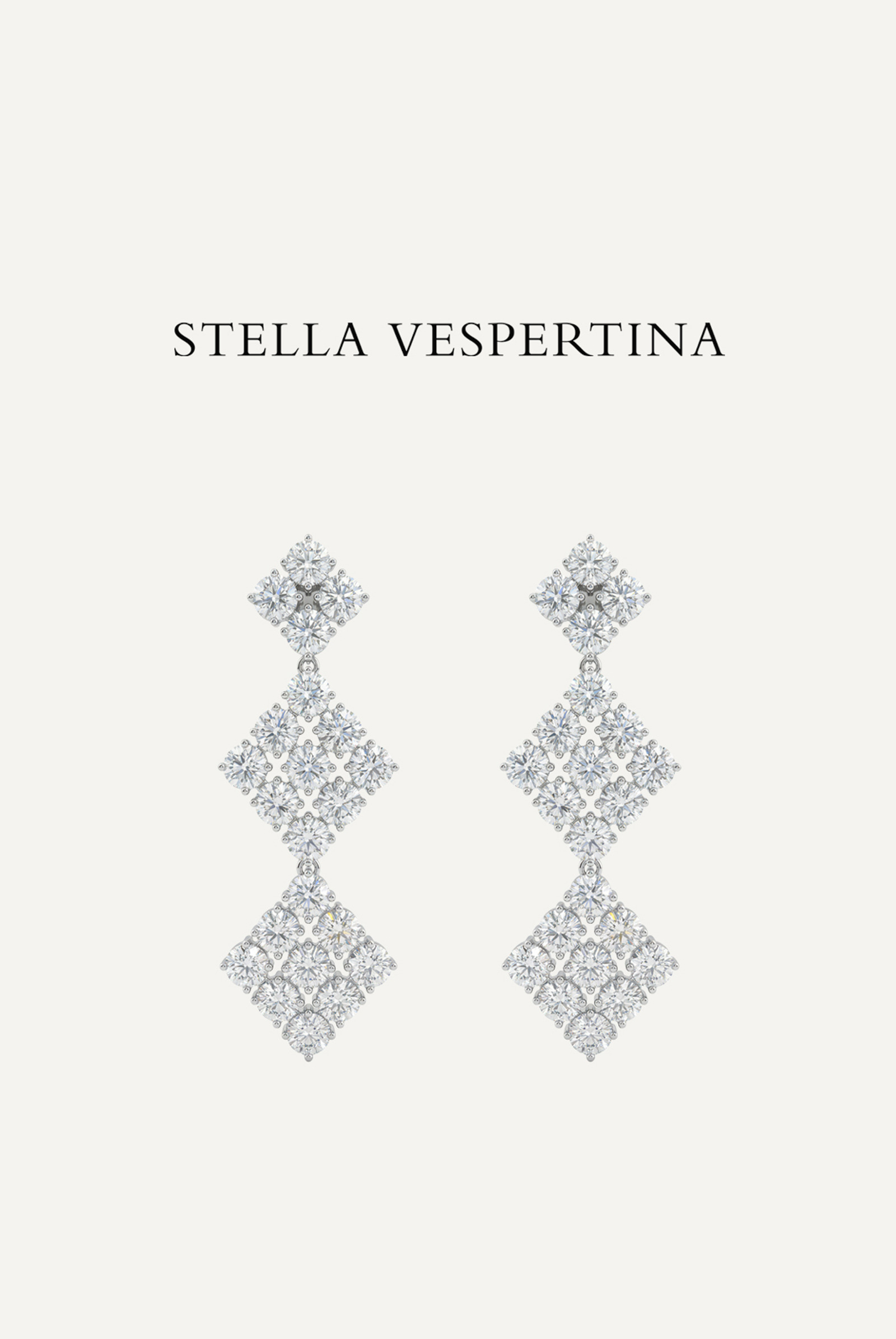 菱形坠饰锆石耳环