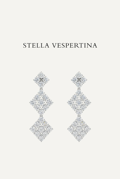 菱形坠饰锆石耳环