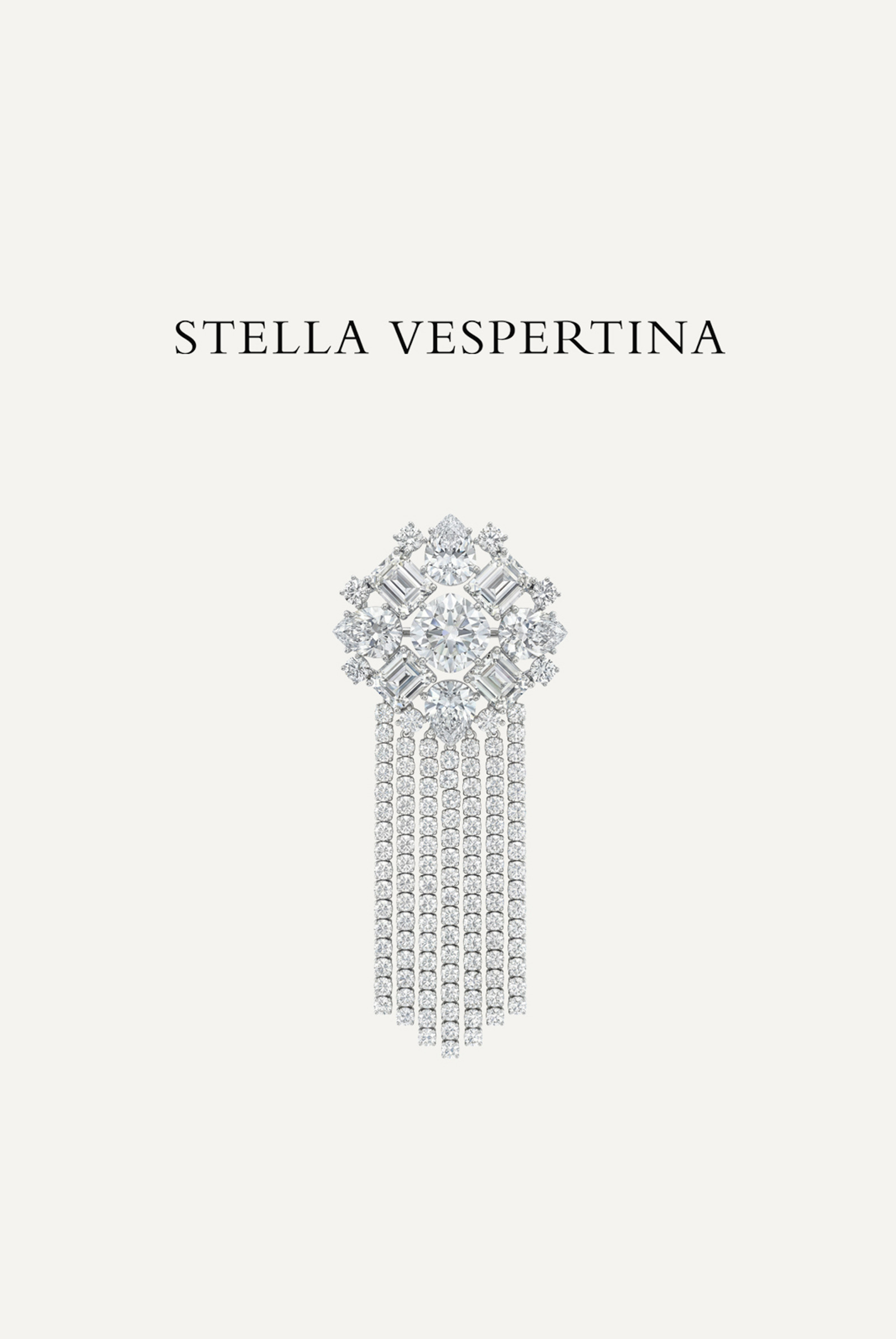 银色金属锆石钻链胸针