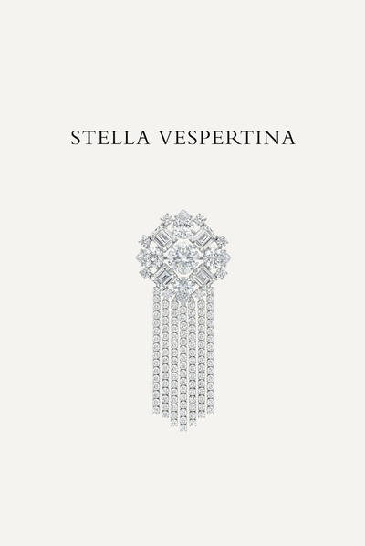 银色金属锆石钻链胸针