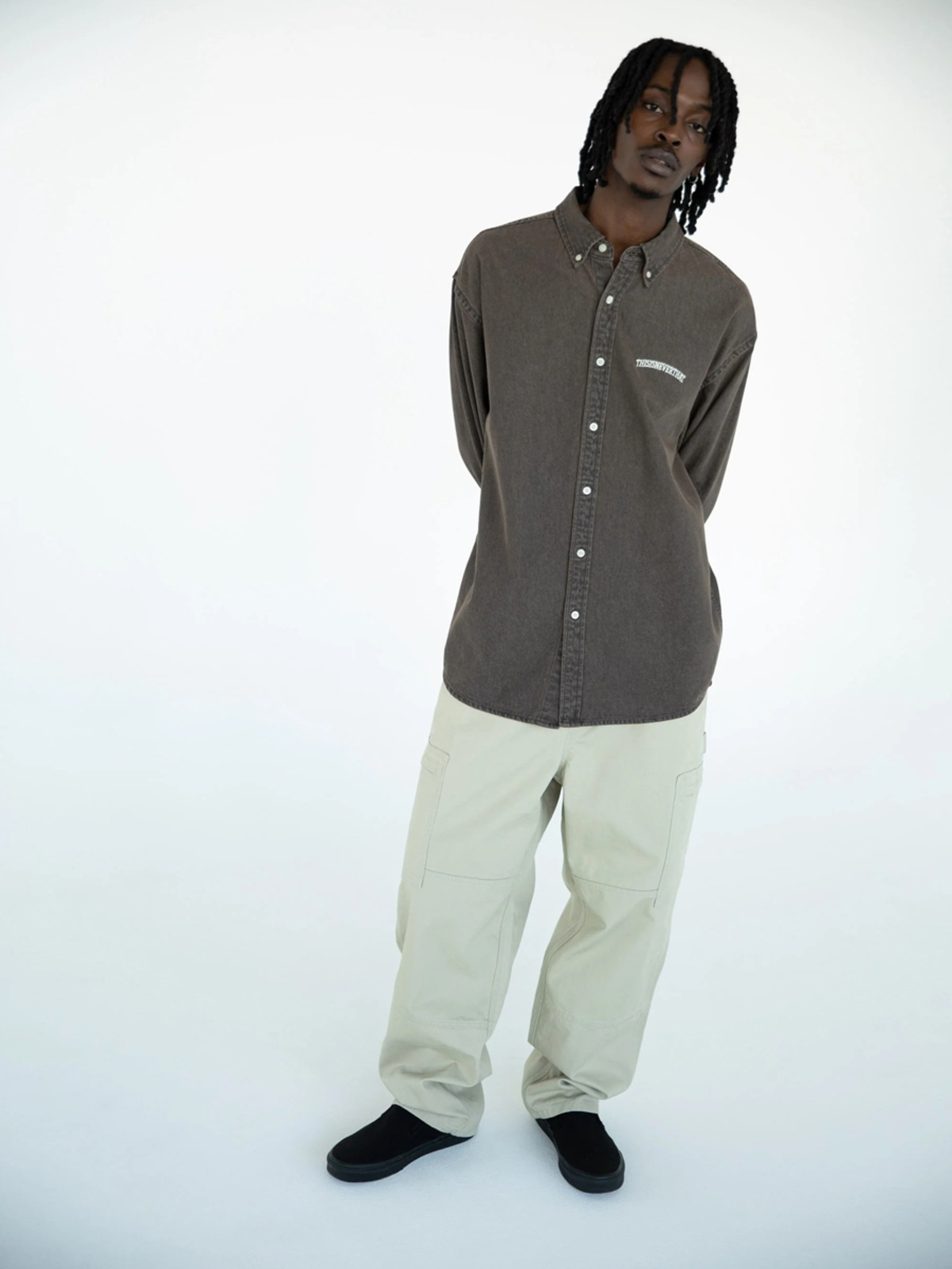 THISISNEVERTHAT 25FW WASHED DENIM SHIRT-4