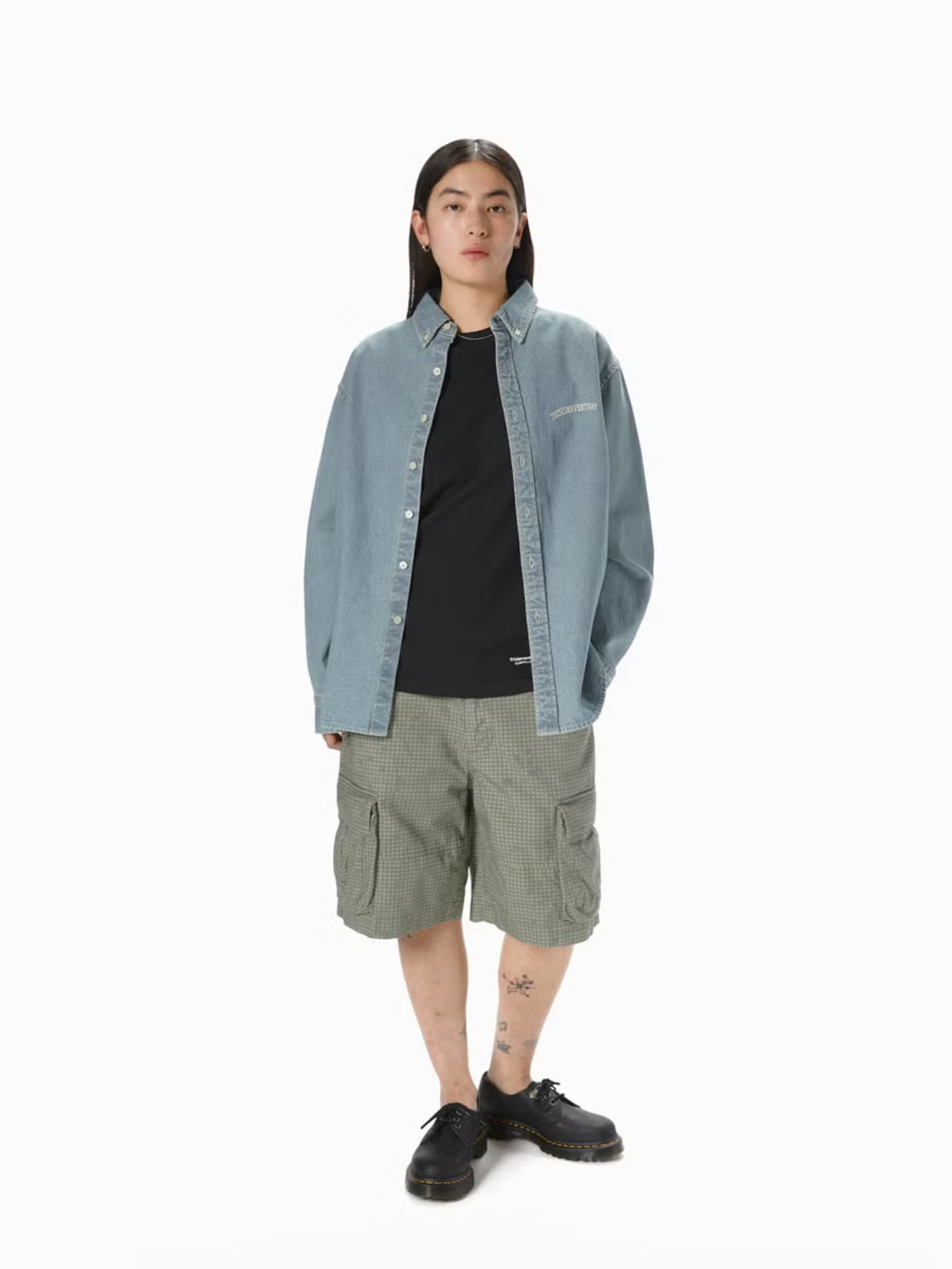THISISNEVERTHAT 25FW WASHED DENIM SHIRT-5