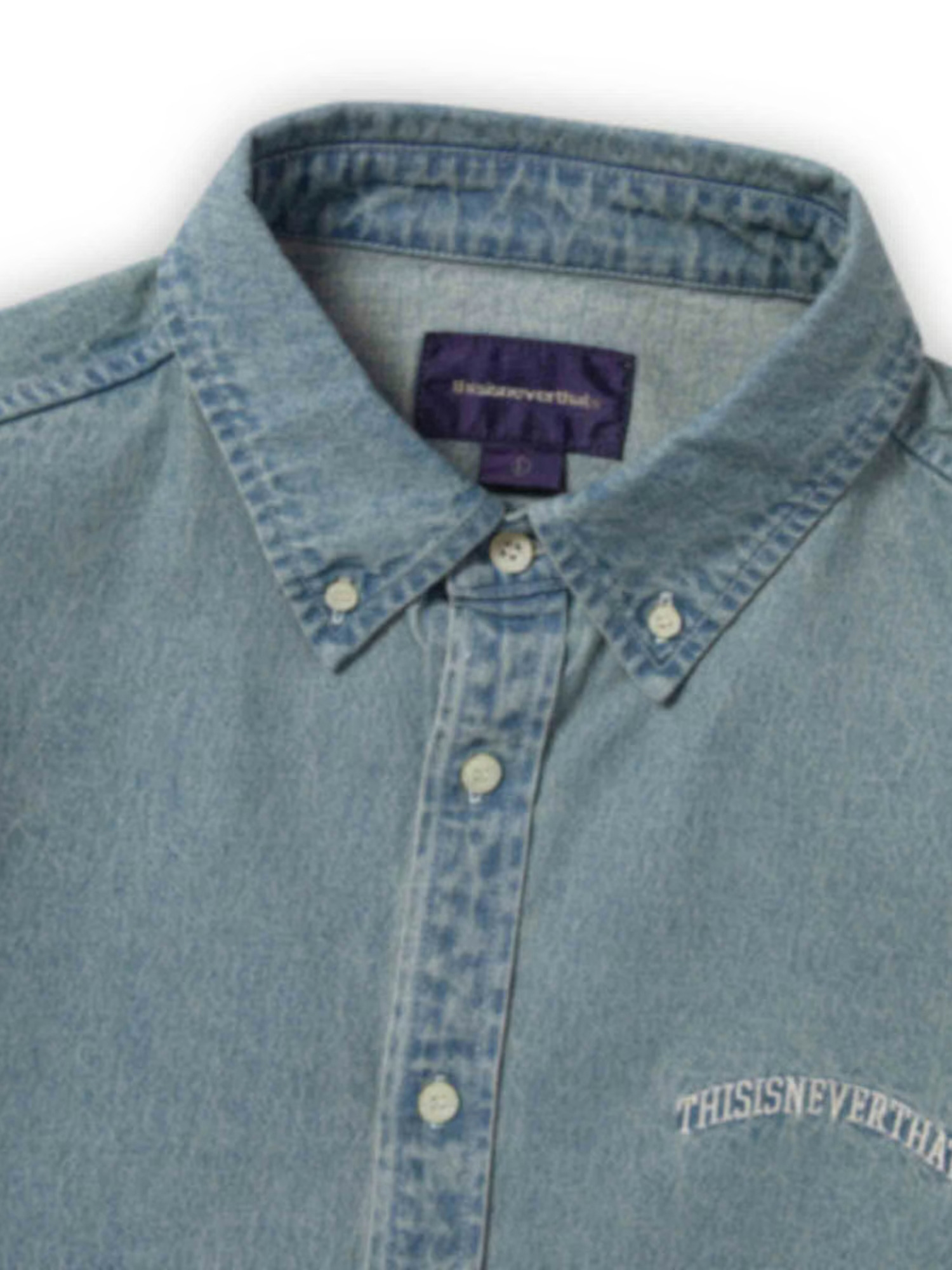 THISISNEVERTHAT 25FW WASHED DENIM SHIRT-3