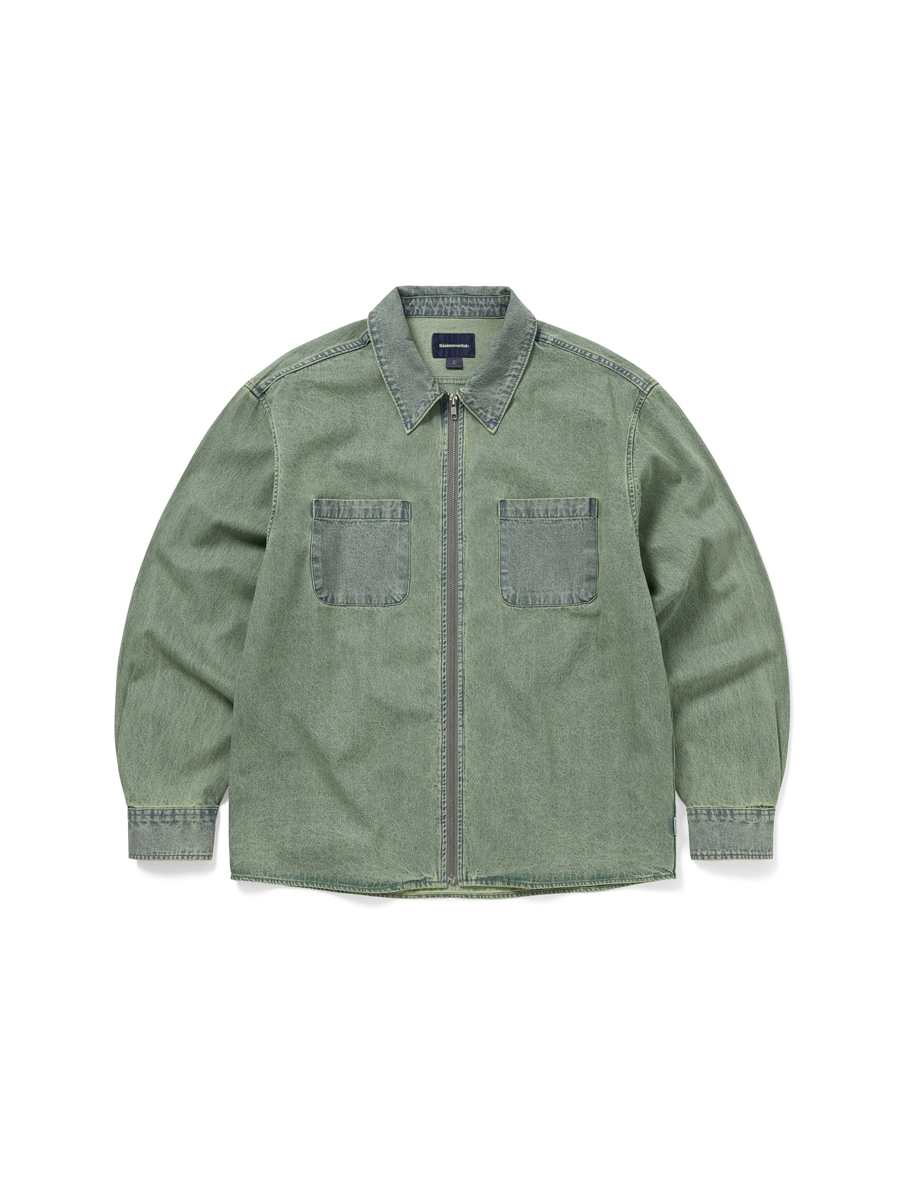THISISNEVERTHAT 25FW WASHED DENIM ZIP SHIRT