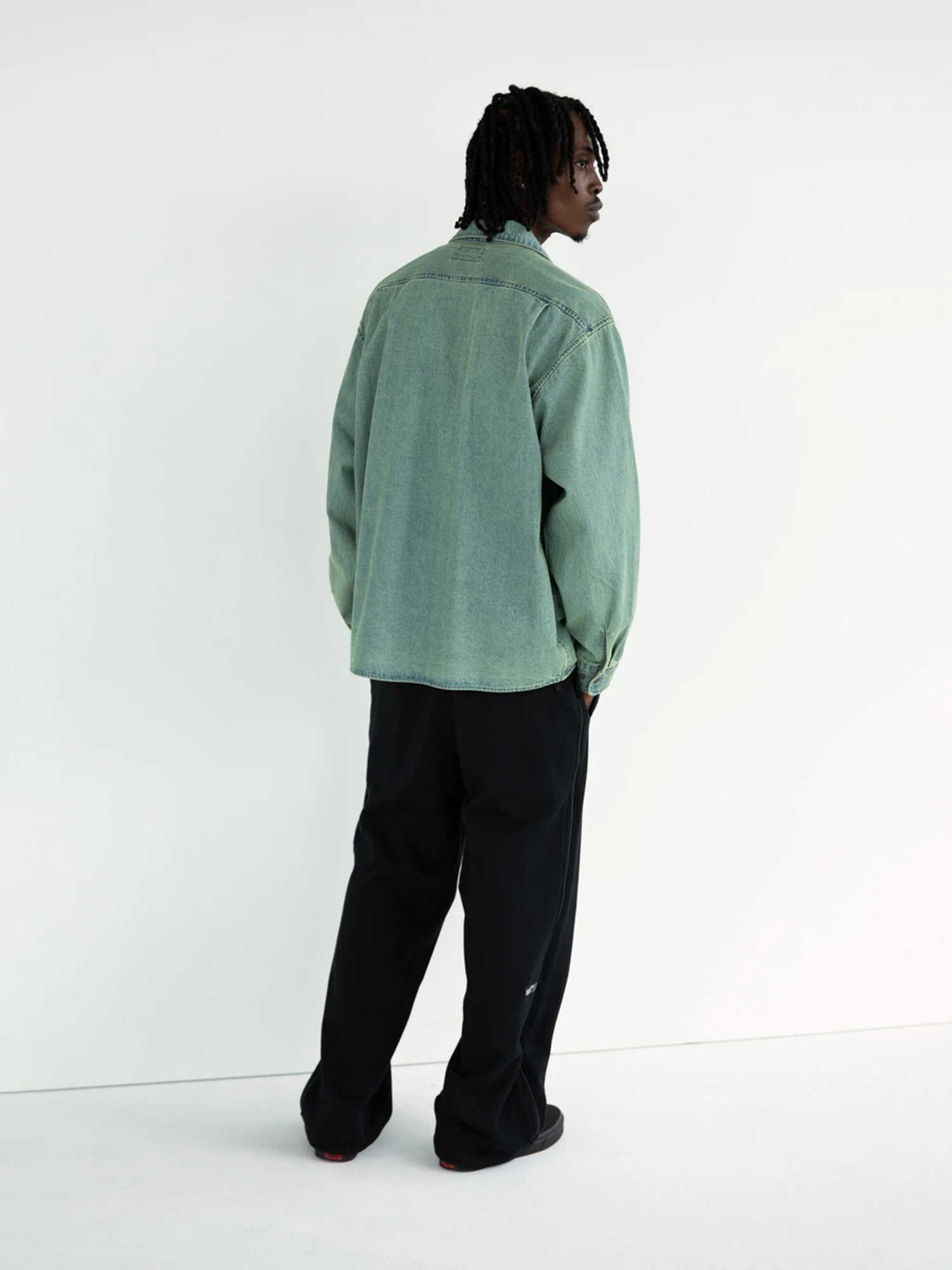 THISISNEVERTHAT 25FW WASHED DENIM ZIP SHIRT-6