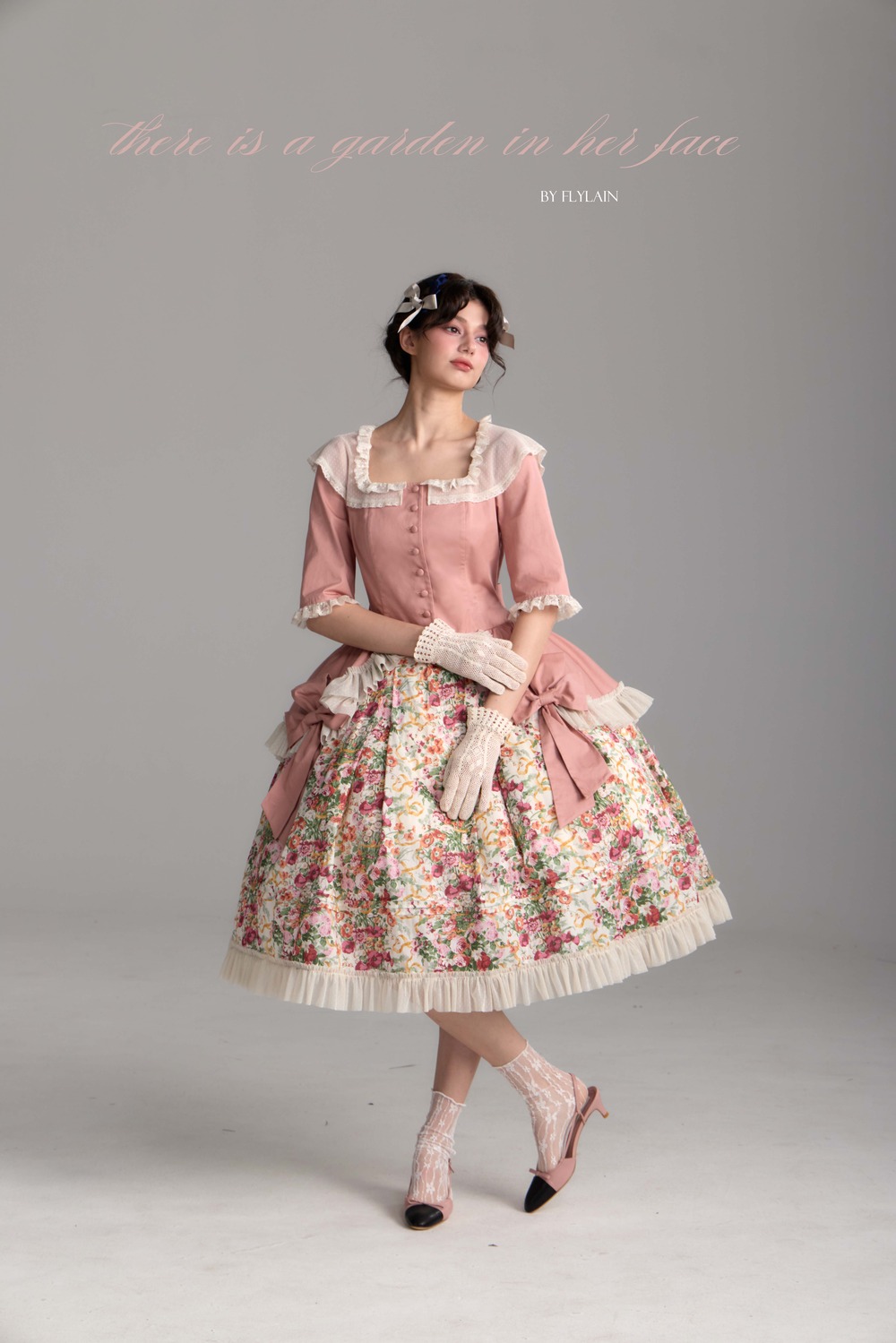 【仅展示】英伦花园liberty季节限定面料茶歇连身裙-5