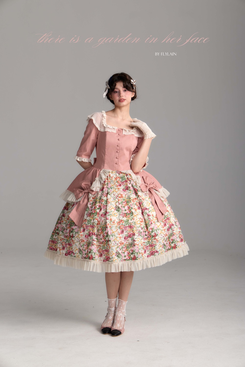 【仅展示】英伦花园liberty季节限定面料茶歇连身裙-8