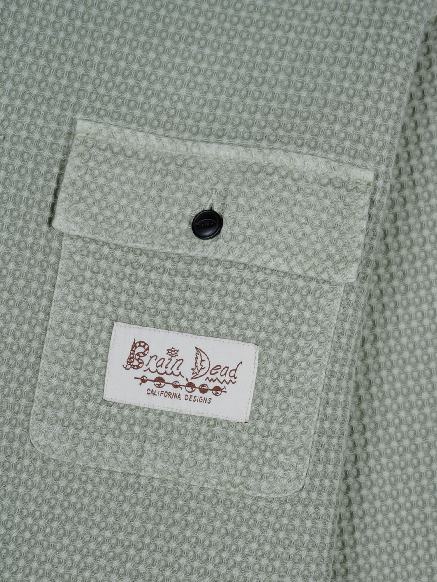 Brain Dead 26SS Waffle Button Front Shirt-3