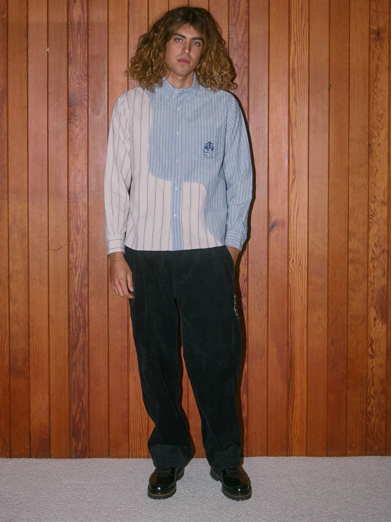 Brain Dead 26SS Brooks Brothers California Organic Panel Oxford Button Up-6