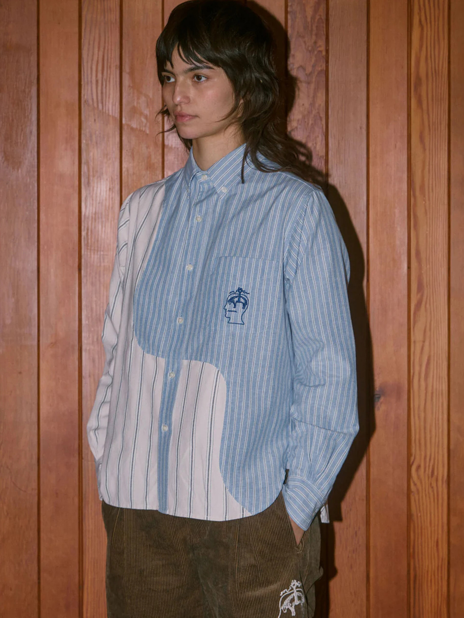 Brain Dead 26SS Brooks Brothers California Organic Panel Oxford Button Up-5