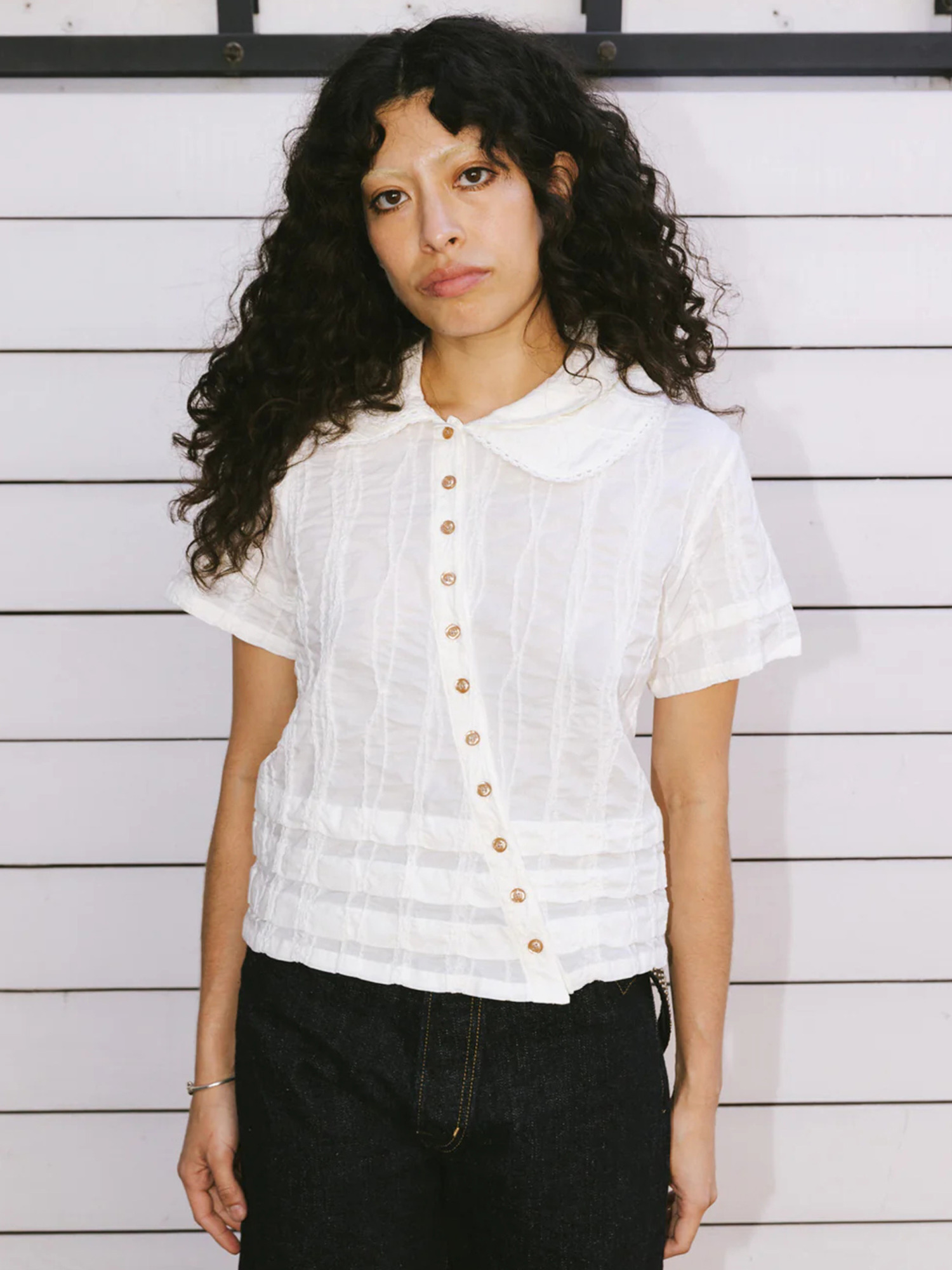 Brain Dead 26SS Twisted Seersucker Button Up Shirt-4