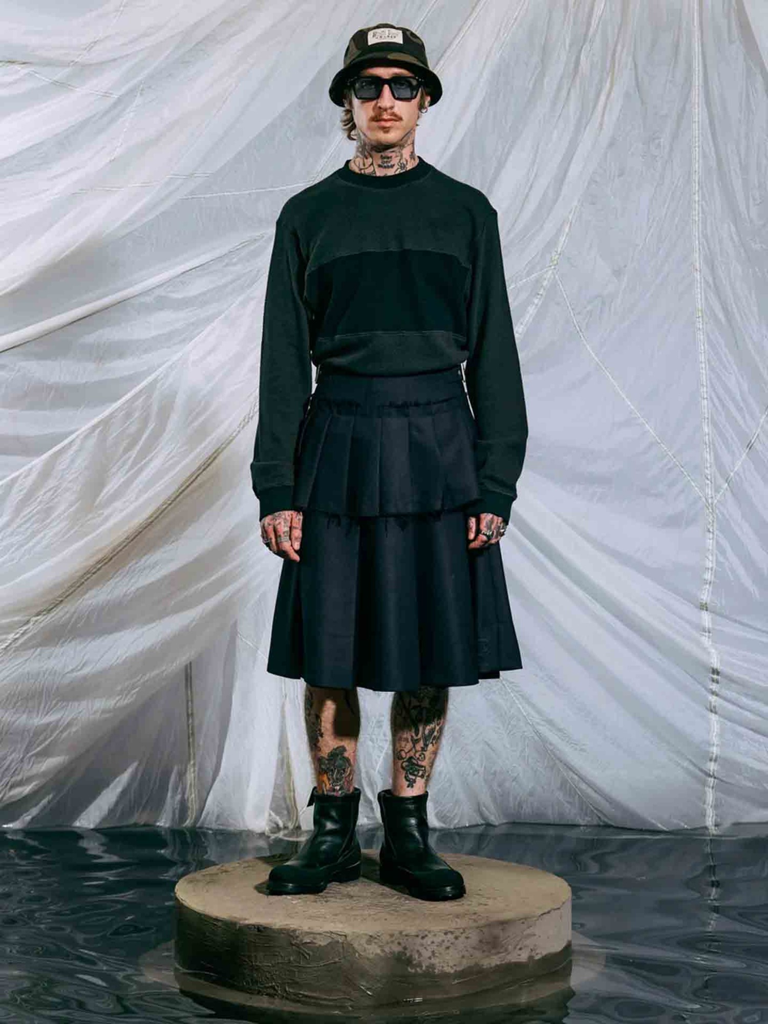 Brain Dead 26SS Pleated Skirt-5