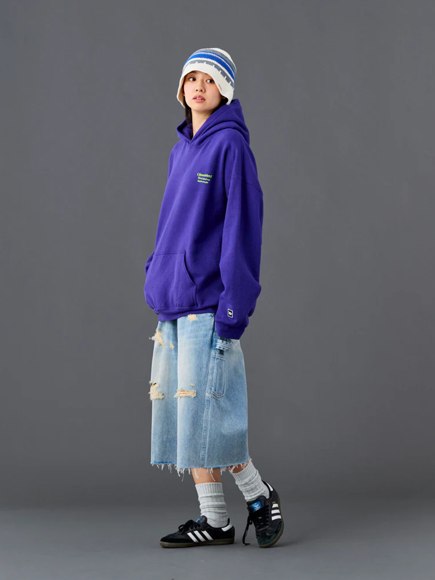 Liberaiders 26SS DAMAGED DENIM BUGGY SHORTS-8