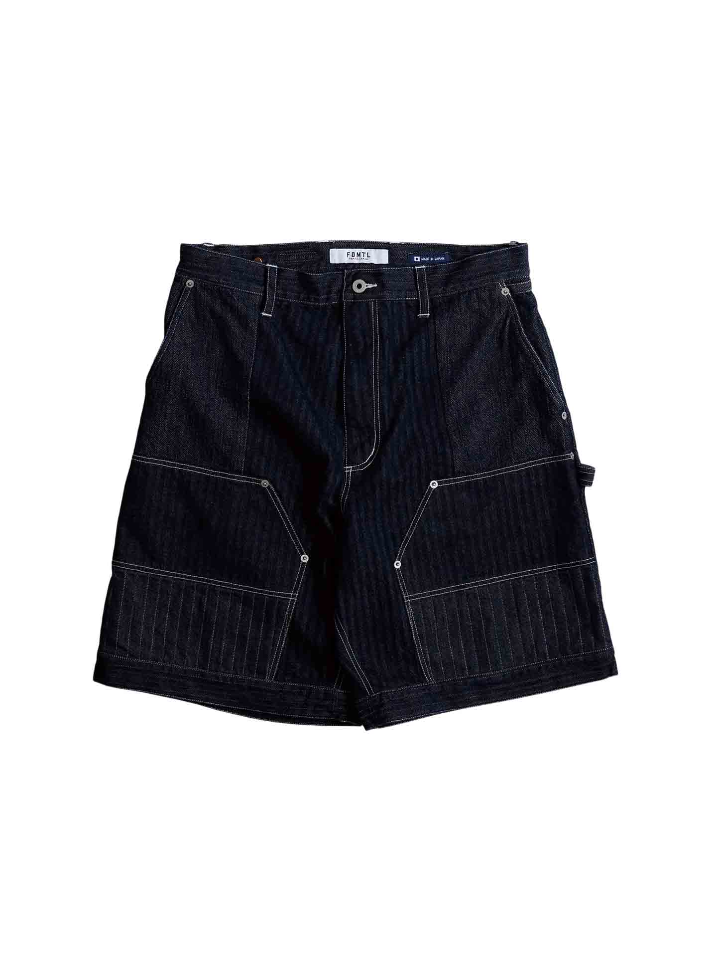 FDMTL 26SS PATCHWORK DOUBLE KNEE SHORTS RINSE