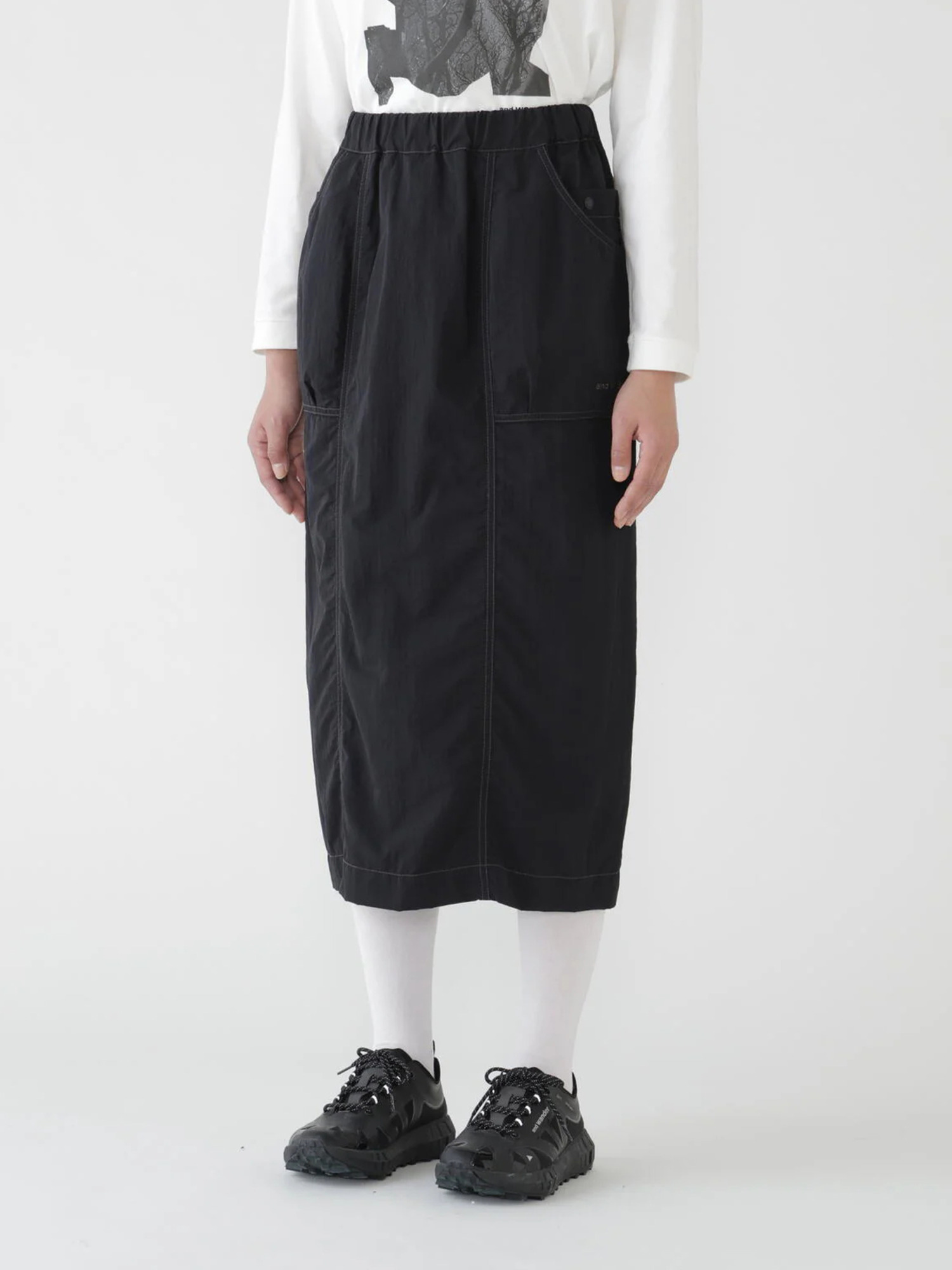 and wander 26SS crinkled nylon skirt (W)-4